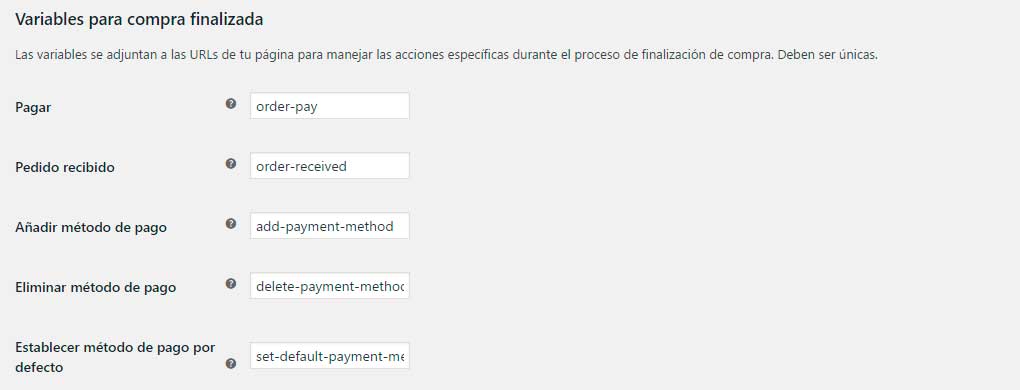 Endpoints del checkout